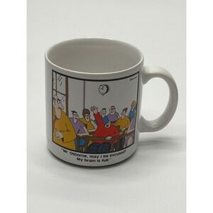 Vintage 1986 The Far Side Gary Larson Mug Mr Osborne My Brain Is Full Ceramic